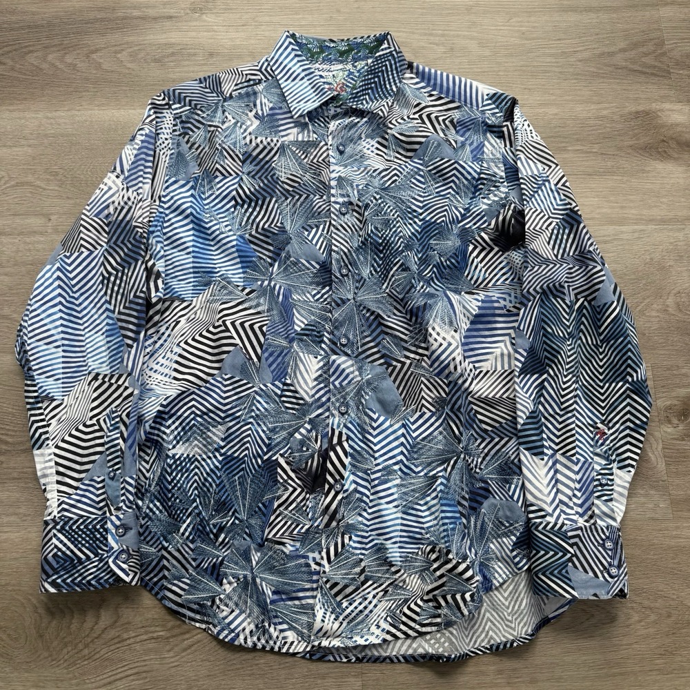 Robert Graham Shirt Mens Size L Abstract Woven Classic Fit Limited RARE Design